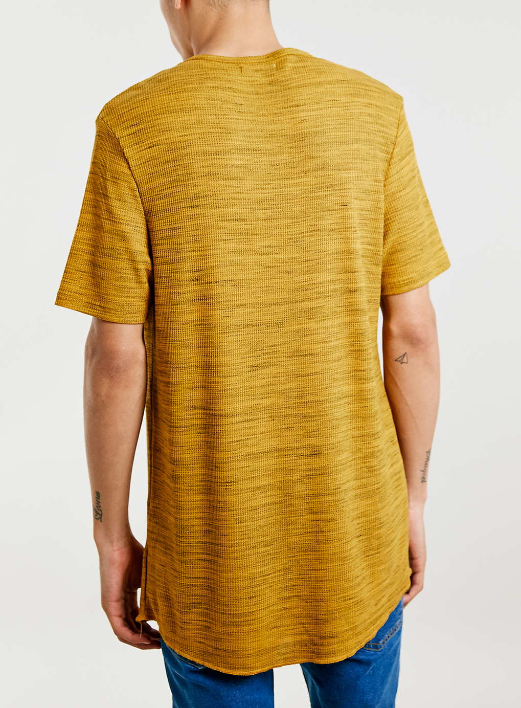 Topman | Yellow Mustard Waffle Crew T-shirt for Men | Lyst