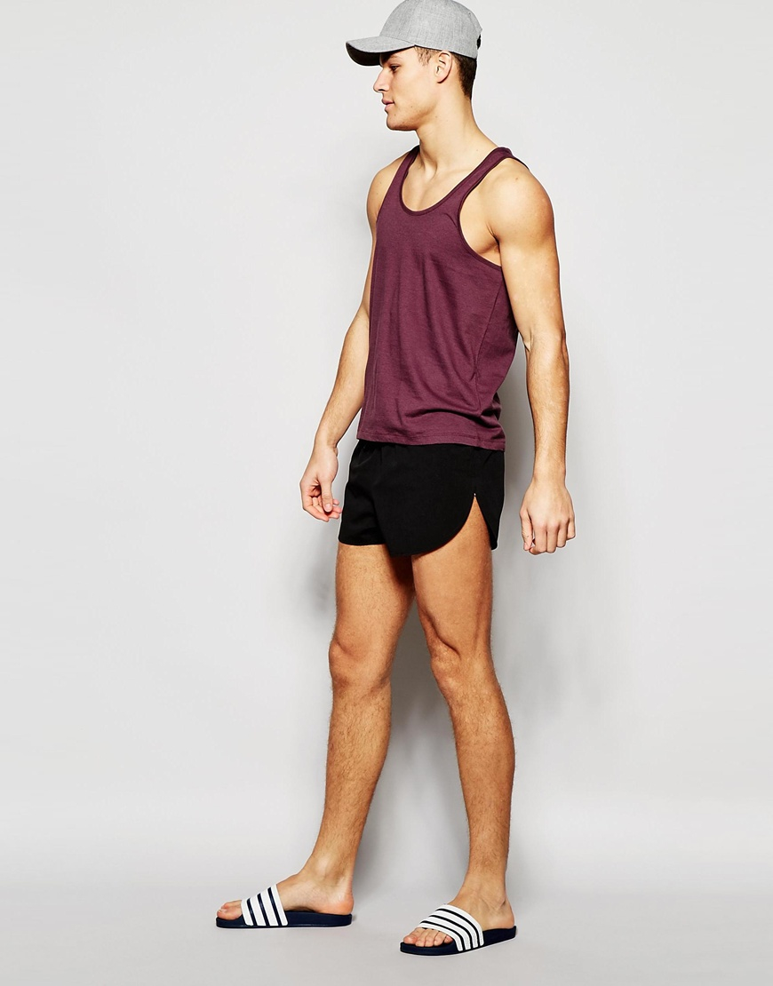 Asos Swim Shorts In Black With Extreme Side Split Super Short Length In Black For Men Lyst 4365