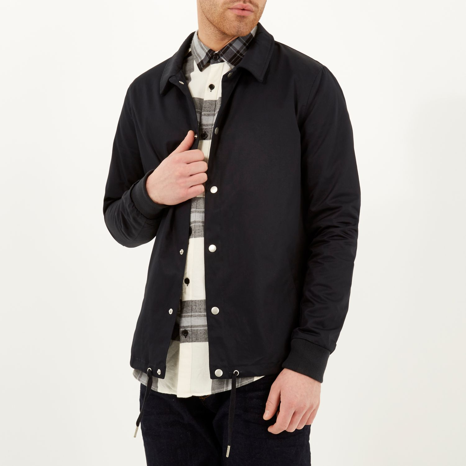 River island Navy Lightweight Casual Coach Jacket in Blue for Men ...