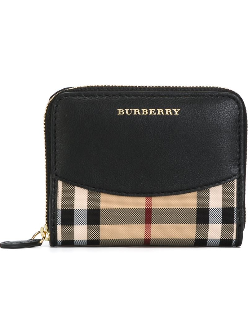 Lyst - Burberry Small Horseferry Check Wallet in Black