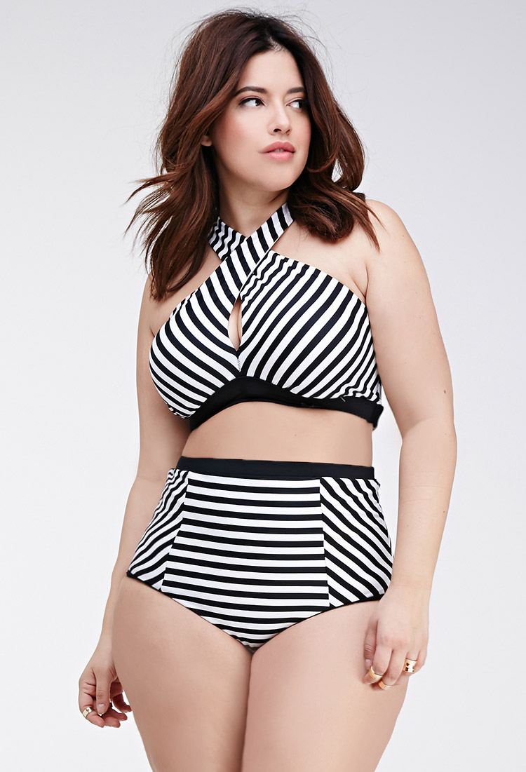 Swimsuits plus size high waist bottoms