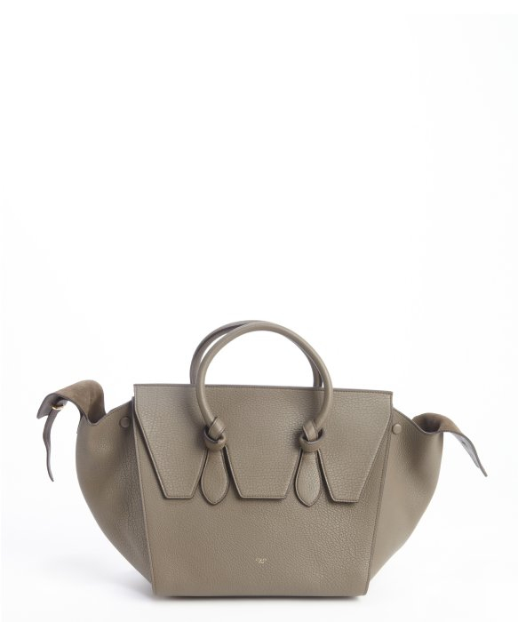 Cline Khaki Leather \u0026#39;Knot\u0026#39; Bag Plus Pouchette in Natural (khaki ...