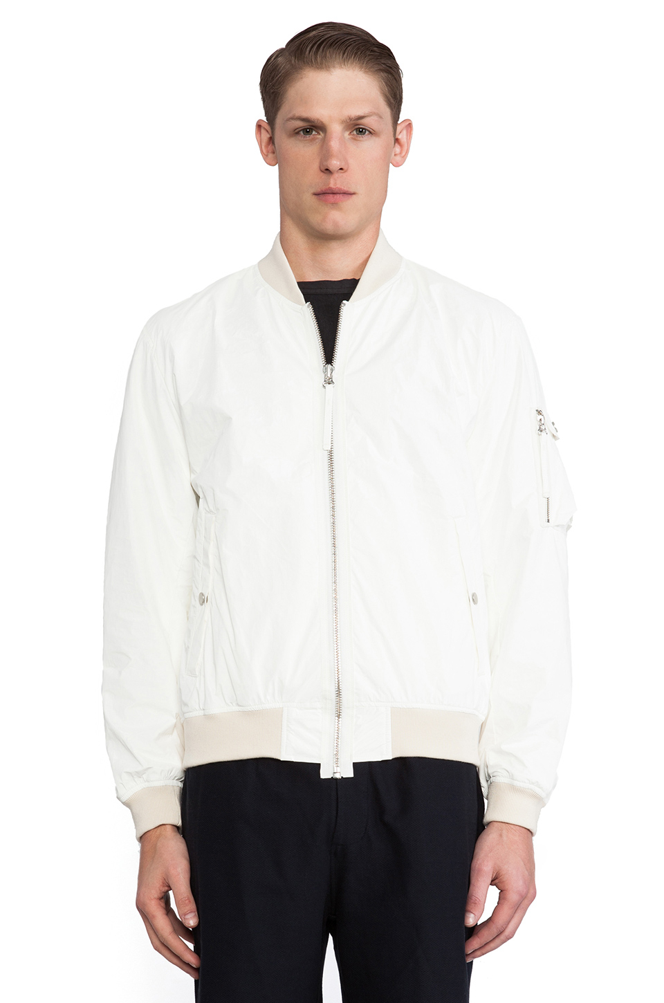 White Mens Bomber Jacket - Jacket To