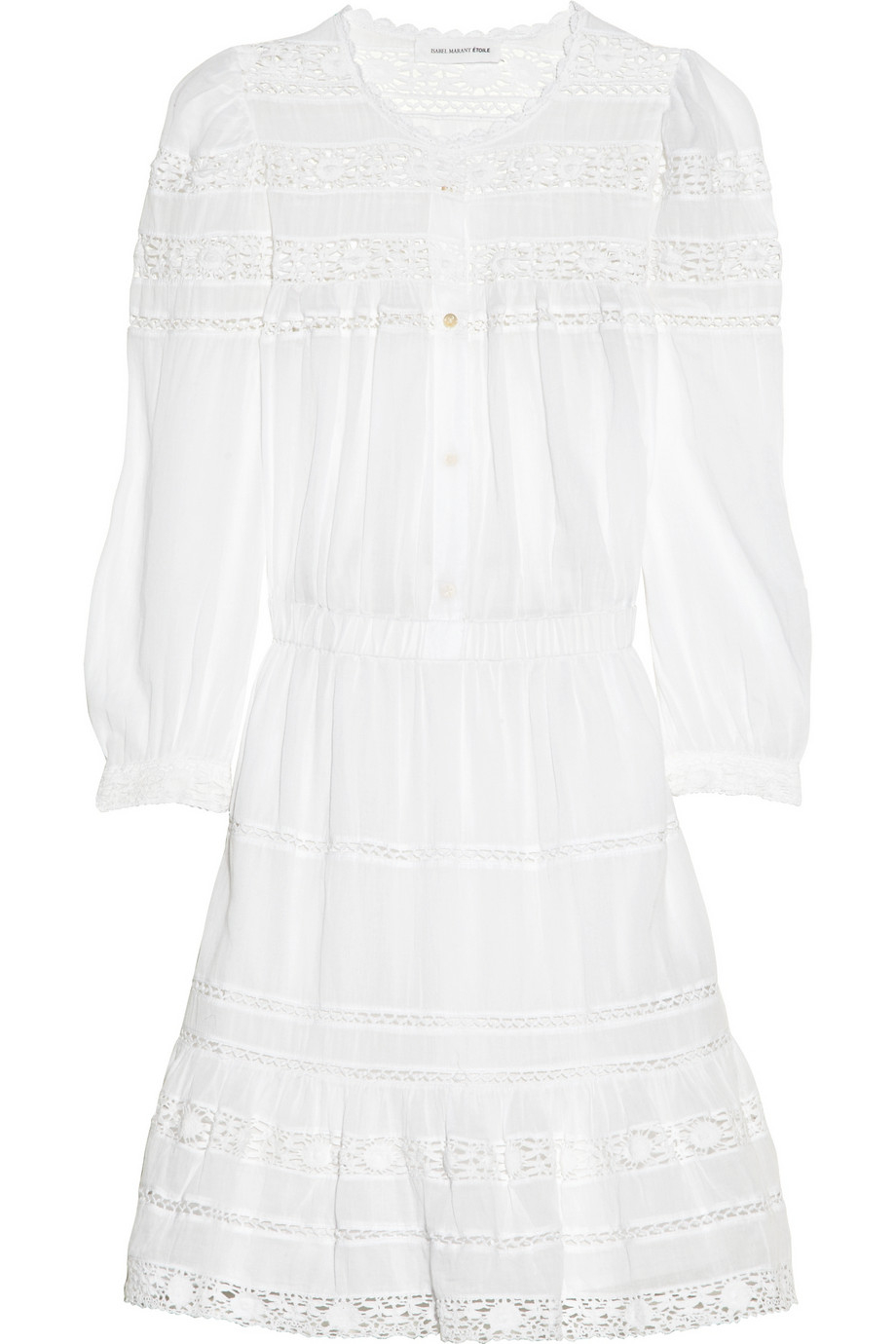 Etoile Isabel Marant Greta Lace and Cottonvoile Dress in White | Lyst