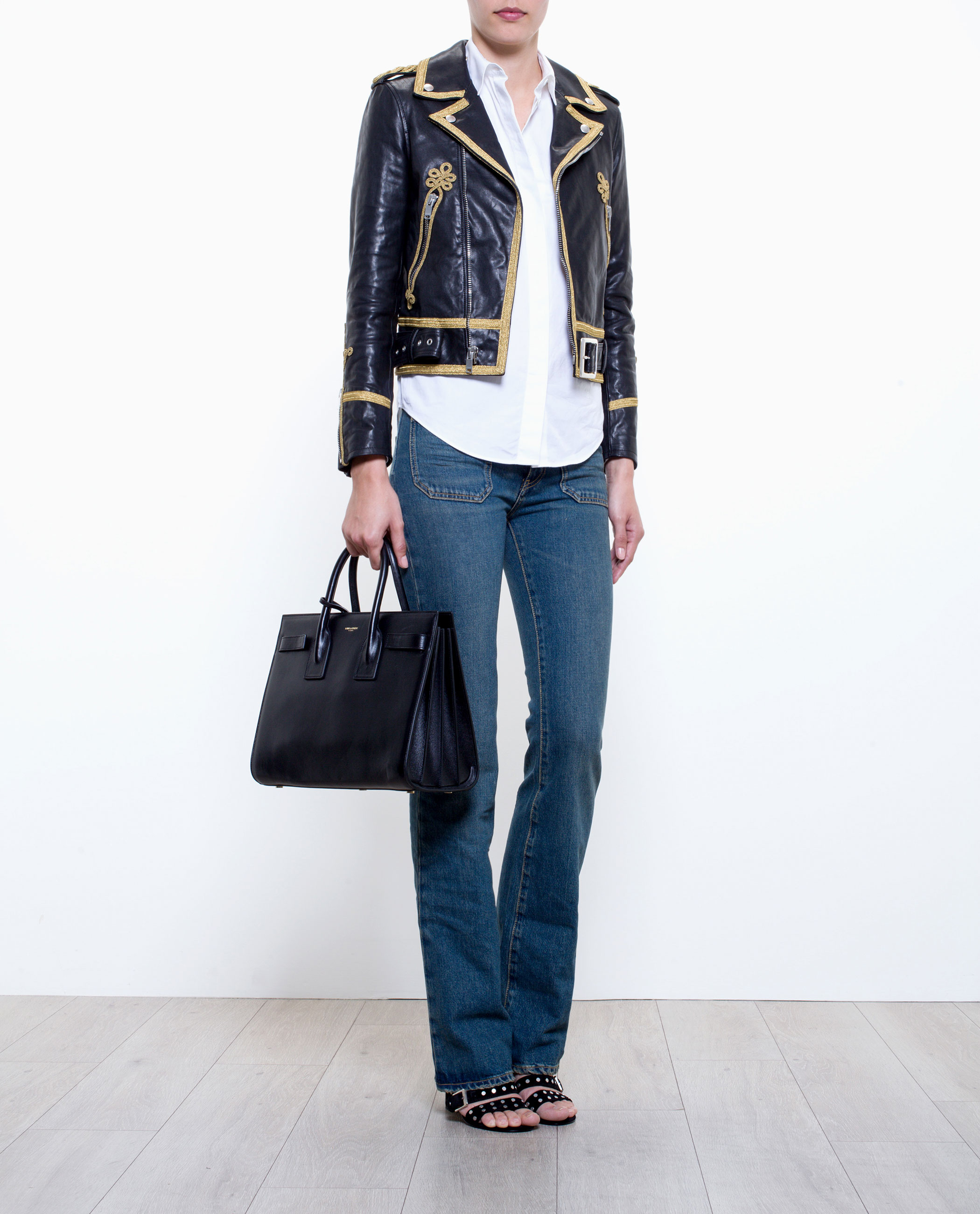 Saint Lau Embellished Leather Jacket In Black Lyst Gallery