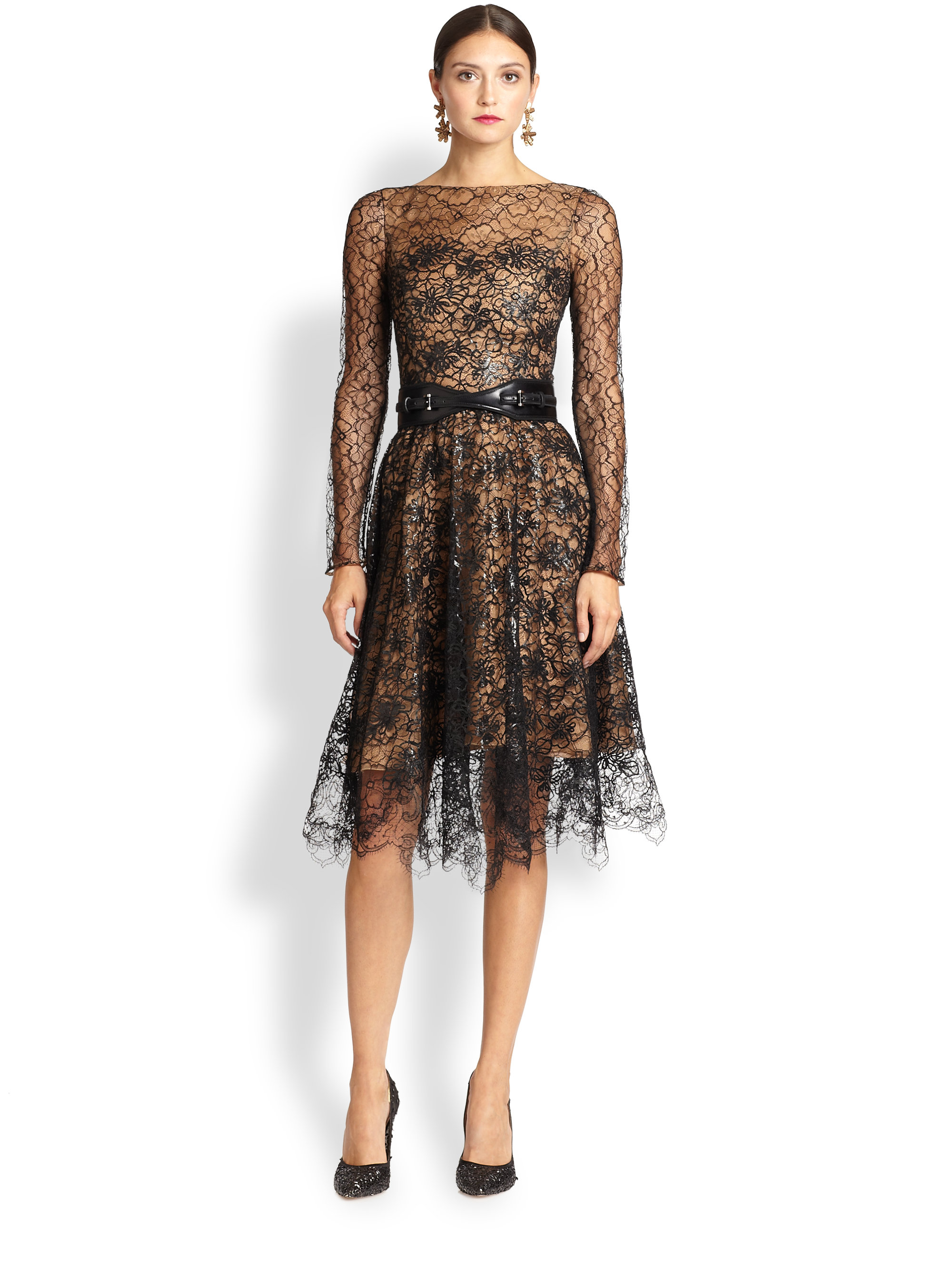 oscar de la renta black cocktail dress