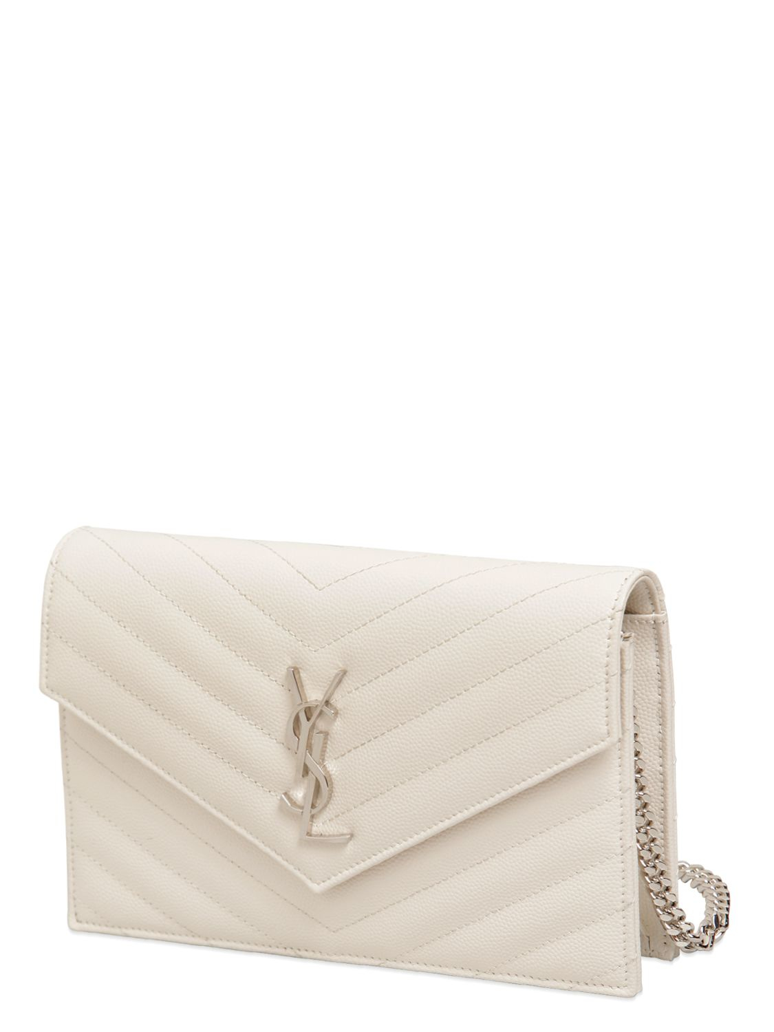 Saint Lau White Monogram Quilted Leather Shoulder Bag Saint Lau White Monogram Quilted Leather Shoulder Bag