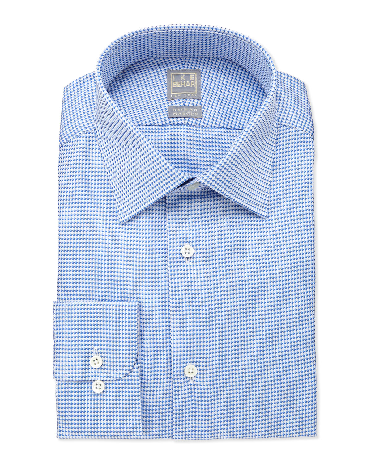 Ike Behar Textured Woven Dress Shirt in Blue for Men | Lyst