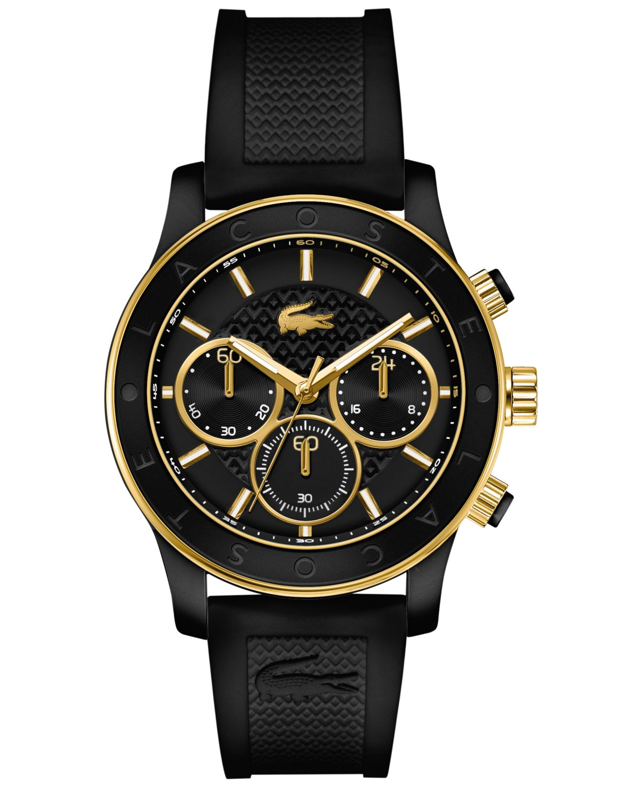 Lacoste Women's Chronograph Charlotte Black Silicone Strap Watch 40mm