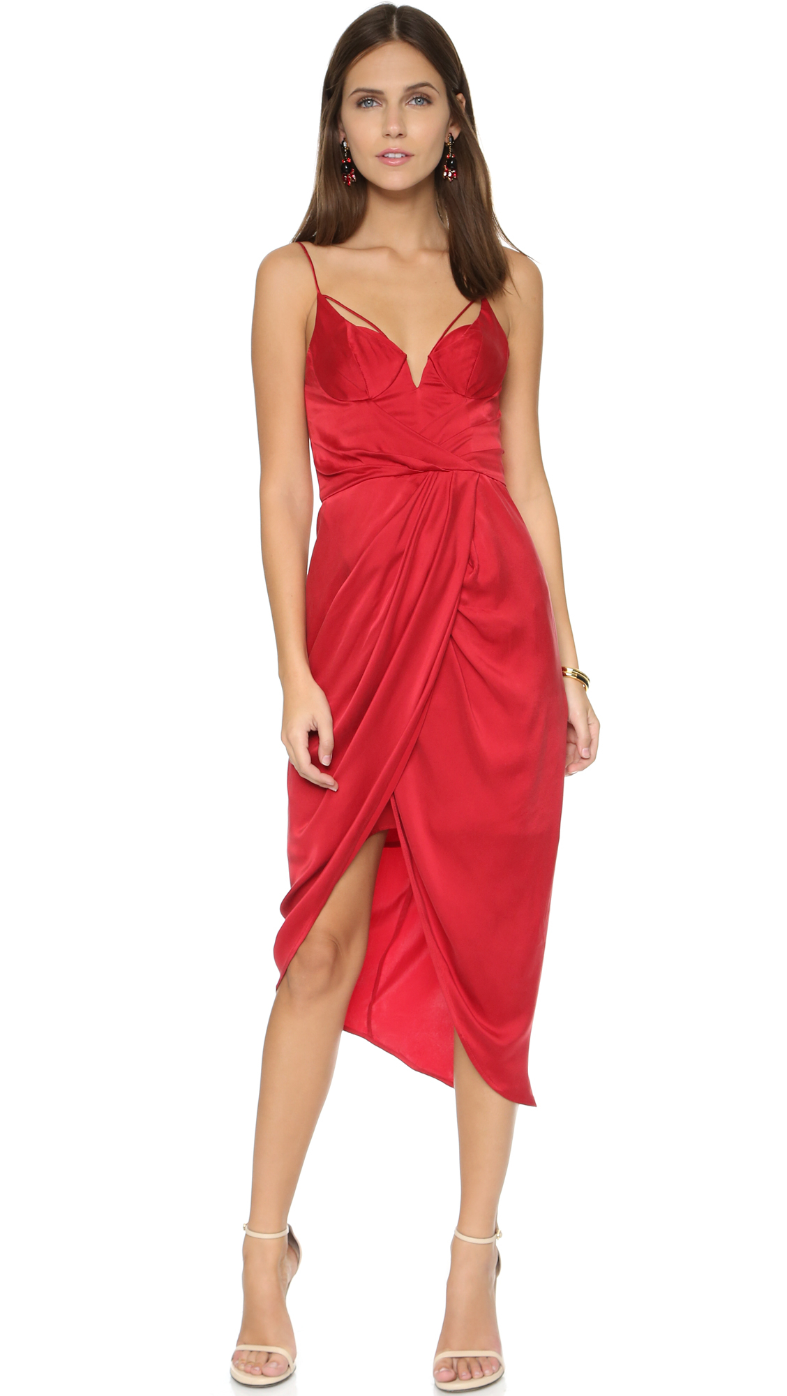 Lyst - Zimmermann Sueded Balconette Dress in Red