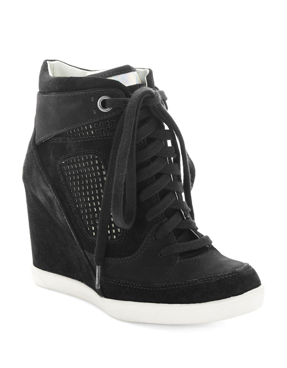 French Connection Marla Wedge Sneakers in Black | Lyst