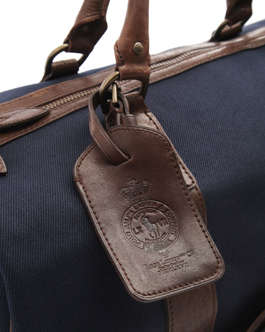 Polo ralph lauren Canvas and Leather Navy Blue Weekend Bag in Blue for