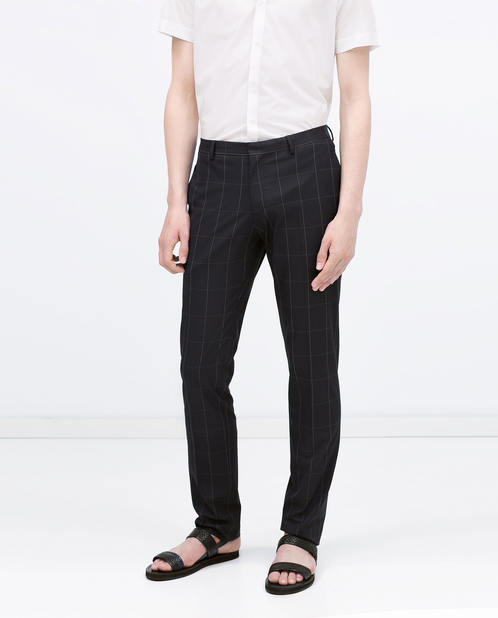 zara mens check trousers