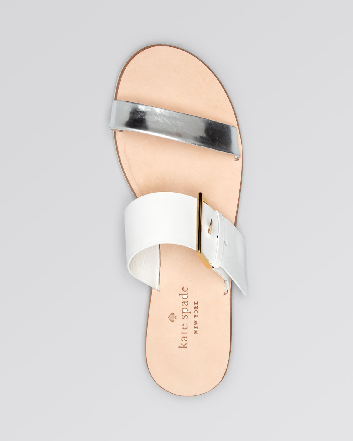 Kate spade new york Open Toe Flatbed Sandals Attitude in White Lyst