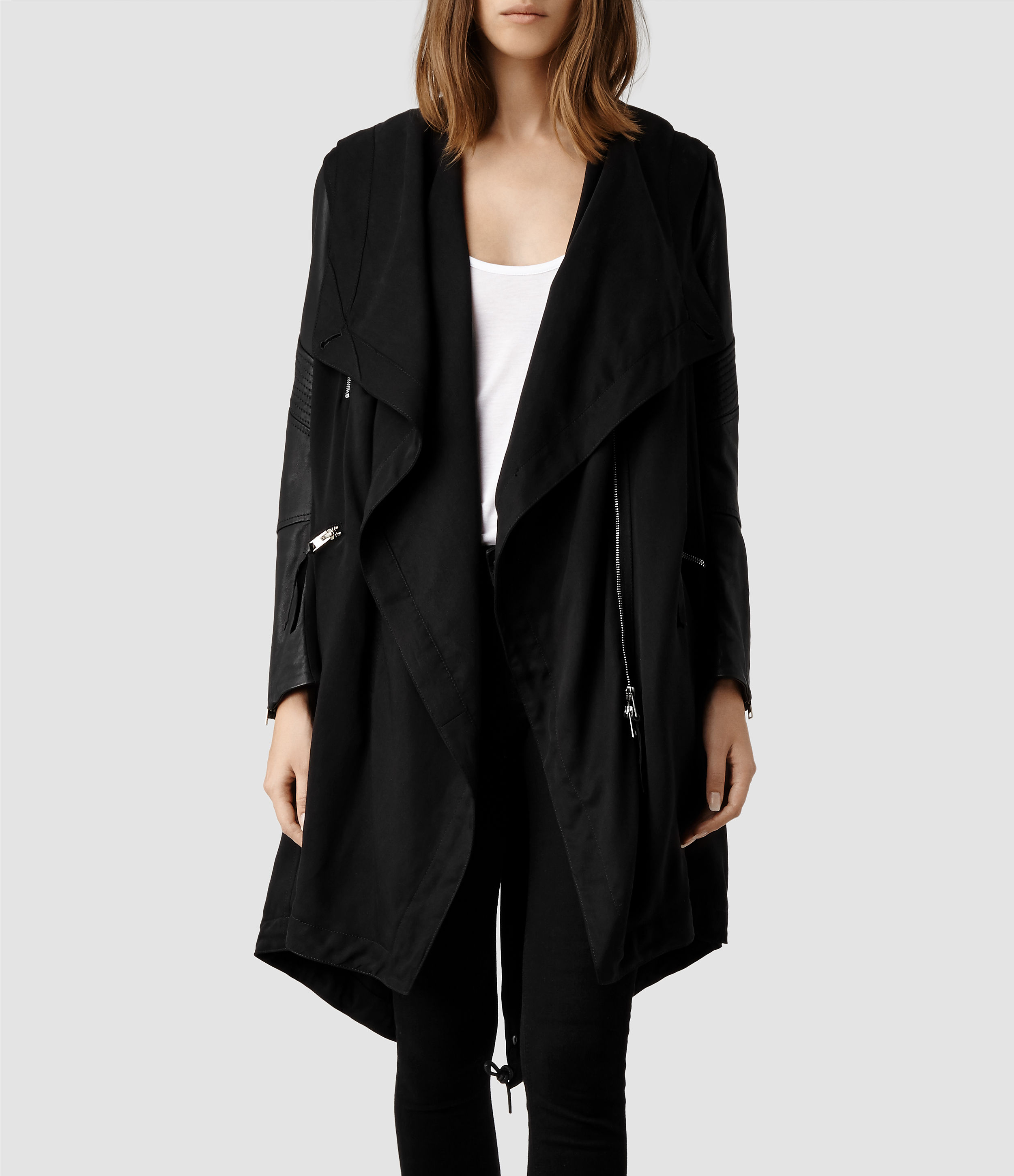 Lyst - AllSaints Gion Parka Jacket in Black