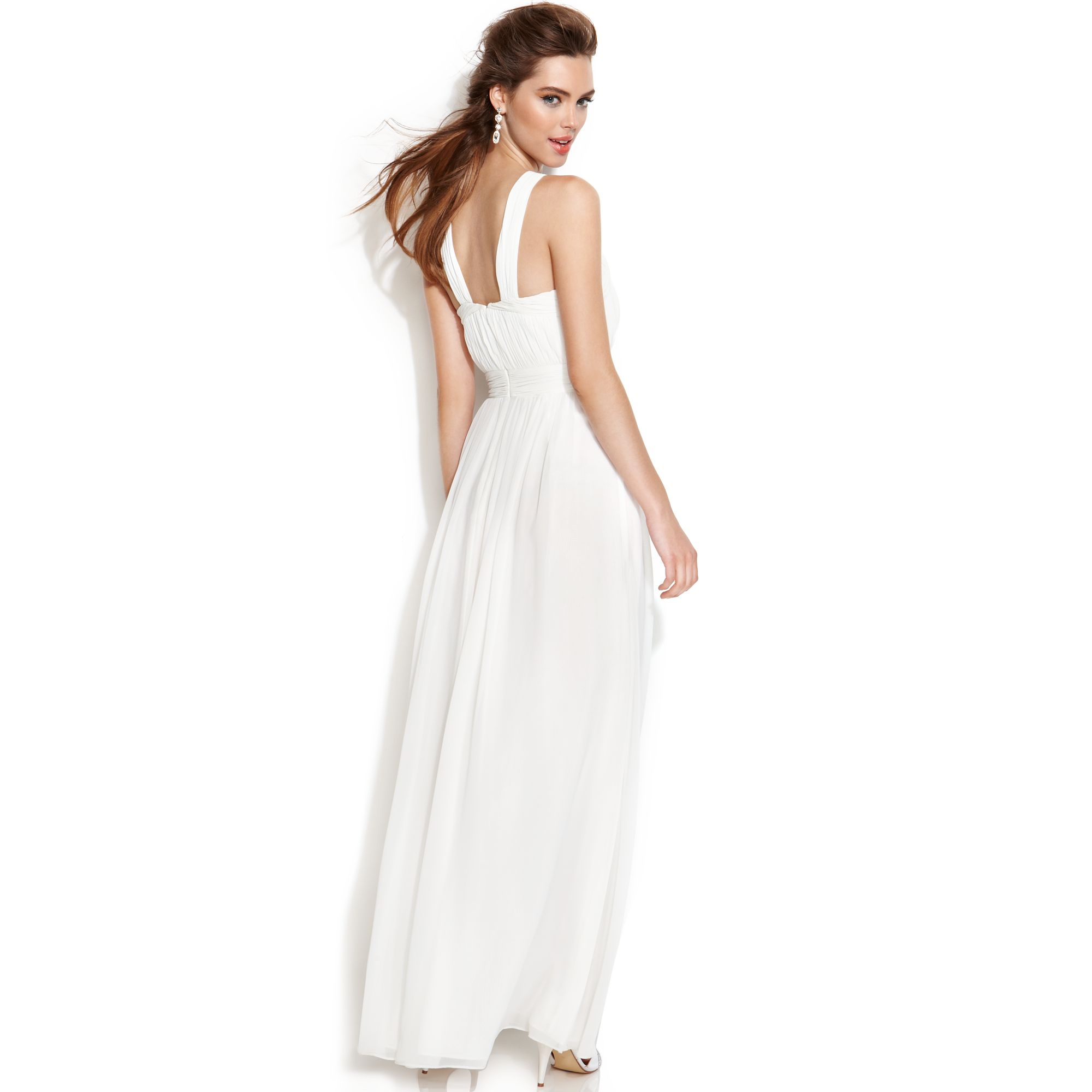 keyhole halter gown