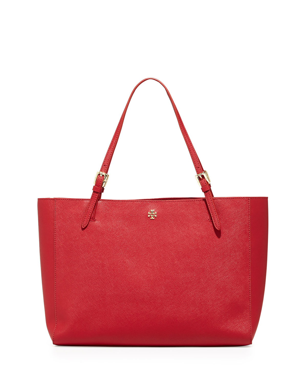 Tory burch York Saffiano Leather Tote Bag in Red (poppy) | Lyst
