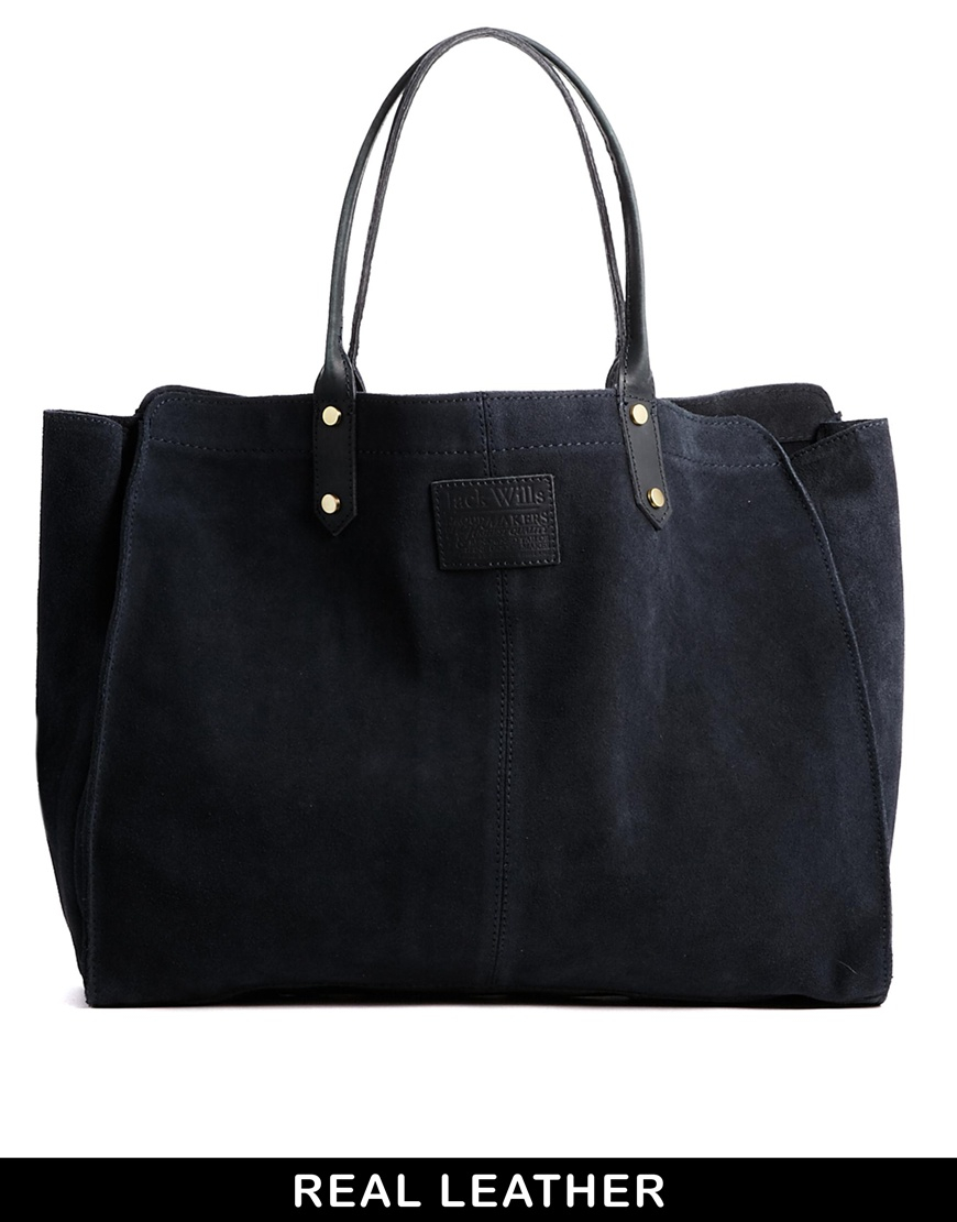 Jack Wills Sueded Tote Bag in Blue (Navy) | Lyst