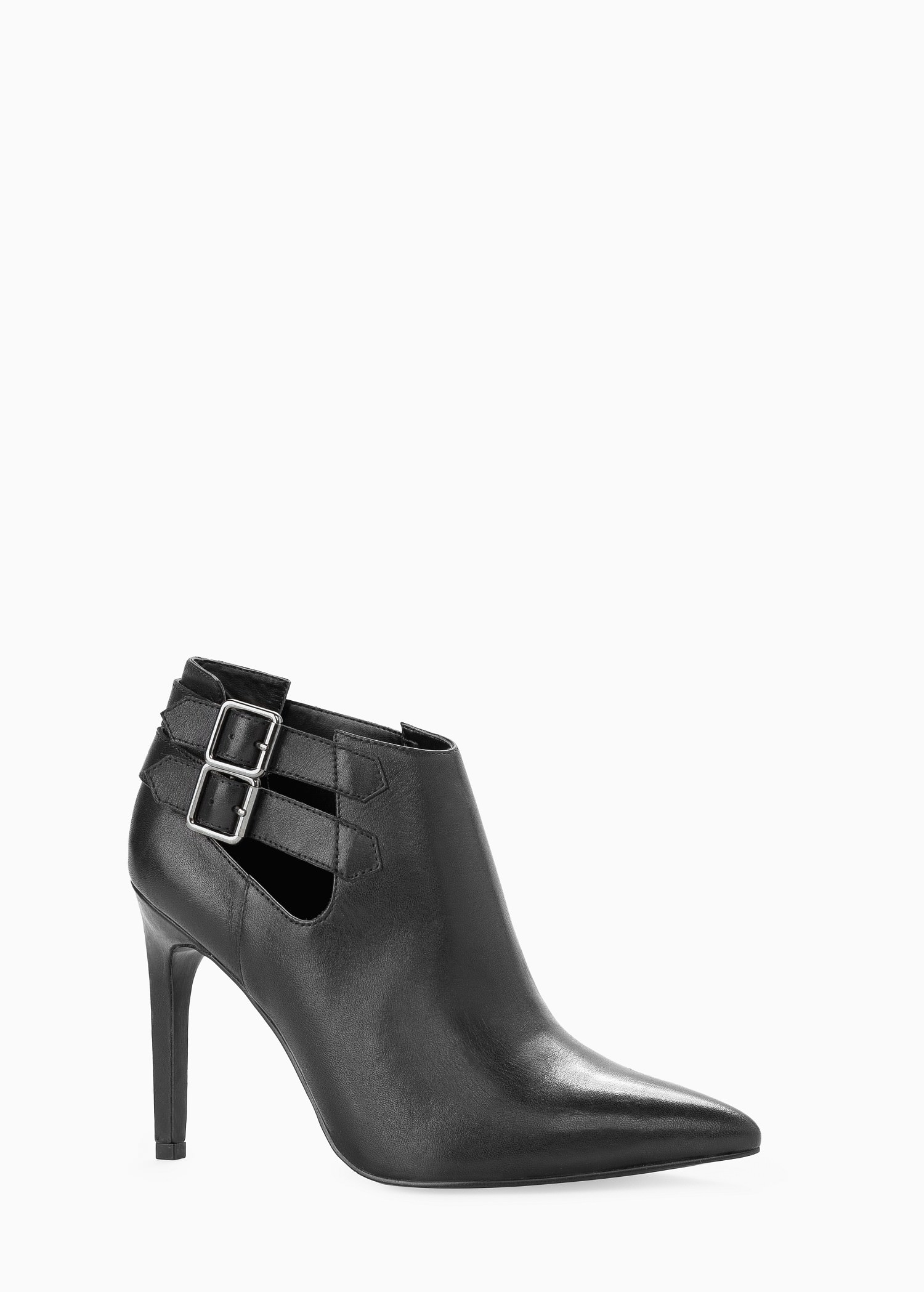 <b>Mango</b> Buckle Leather Ankle Boots in Black Lyst.