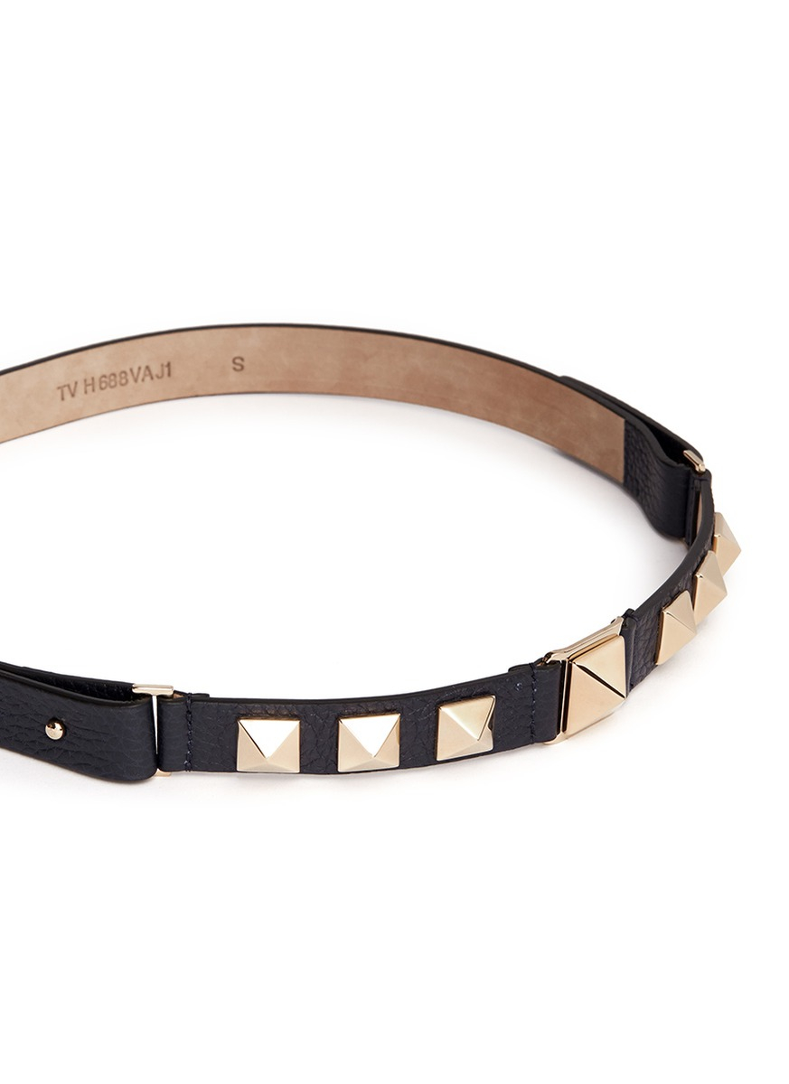 Lyst - Valentino 'rockstud' Leather Belt in Blue