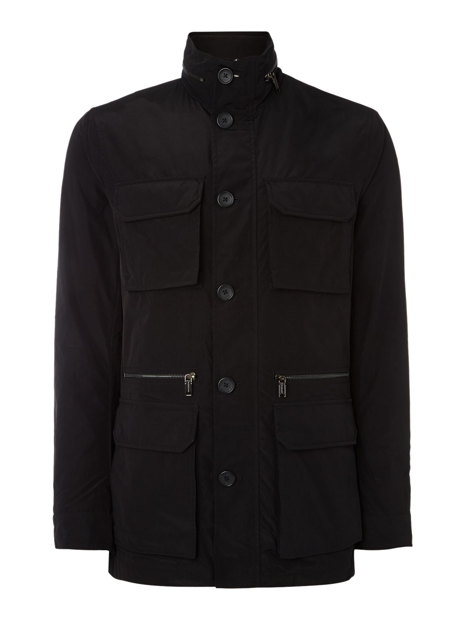 Michael kors Four Pocket Double Zip Up Utility Jacket in Black for Men ...