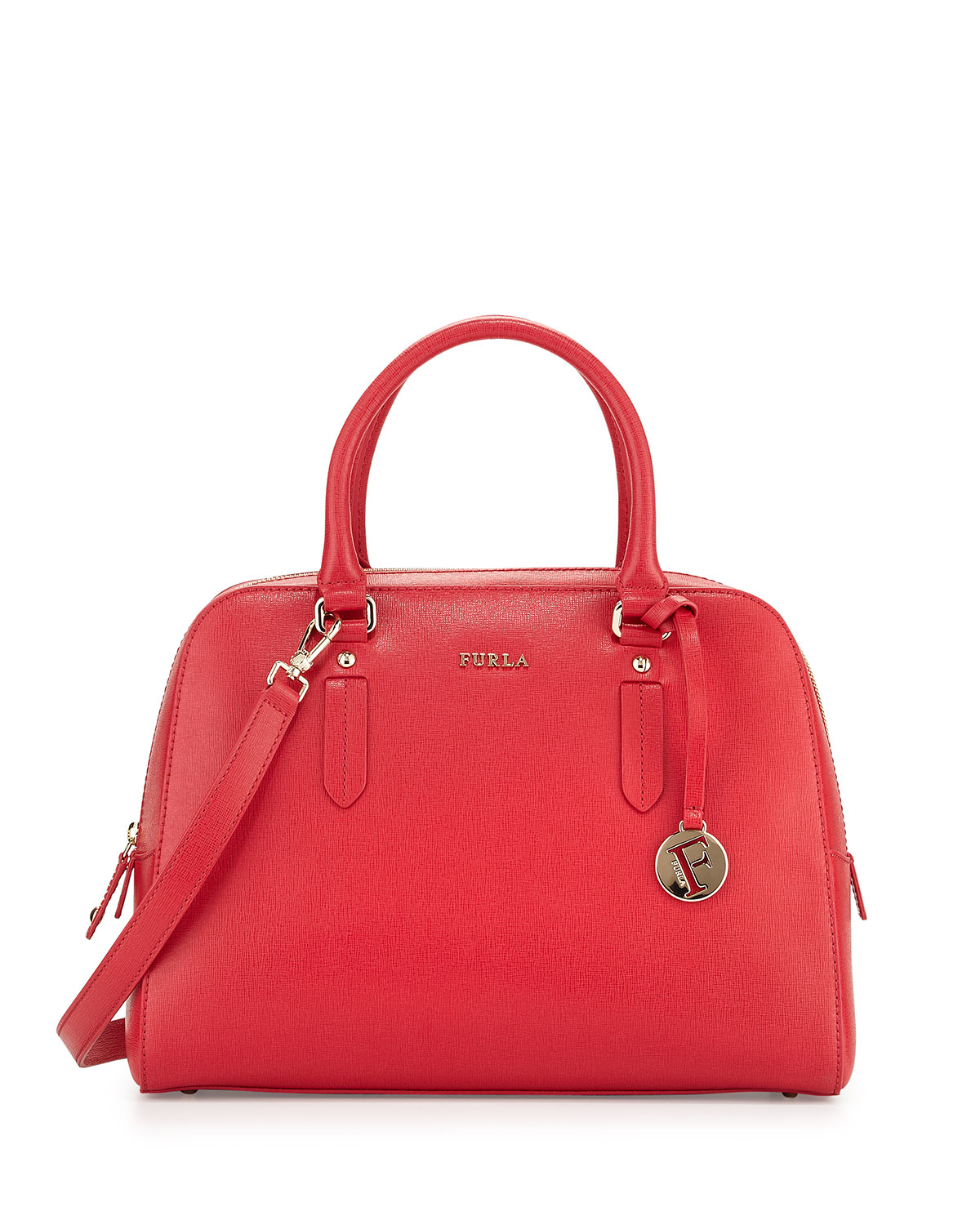 Furla Elena Medium Leather Satchel Bag in Red - Lyst