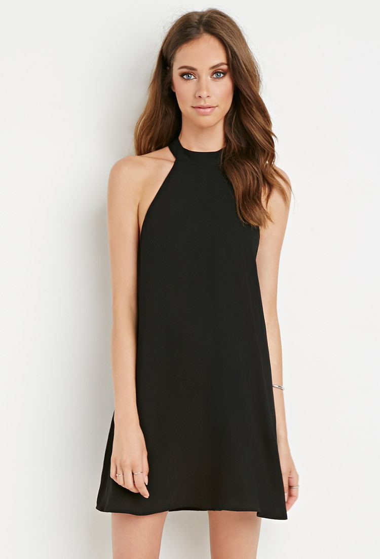 forever 21 black halter dress