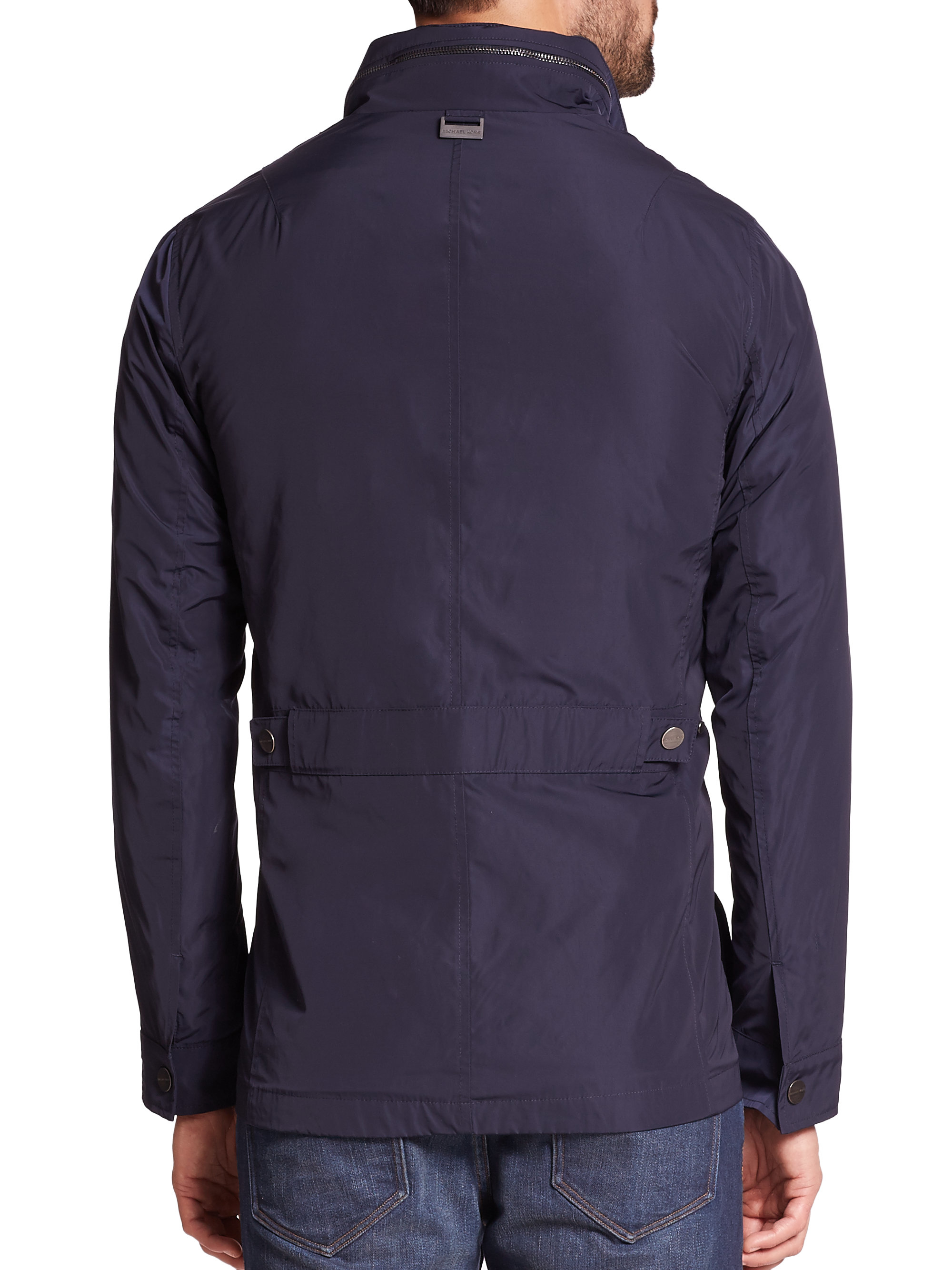 Lyst - Michael Kors Hooded Utility Jacket in Blue for Men