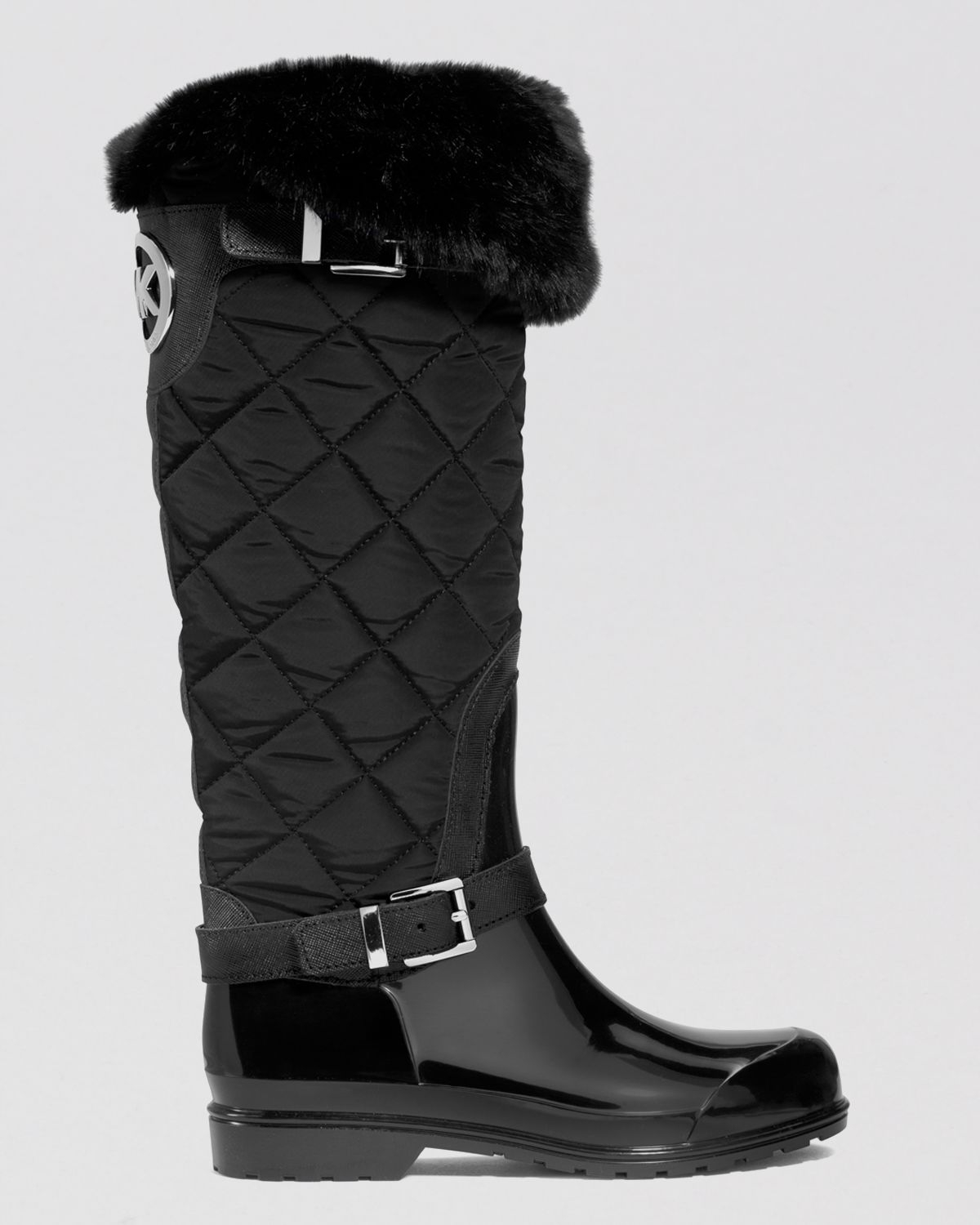 Lyst - Michael Michael Kors Cold Weather Rain Boots - Fulton Quilted in ...