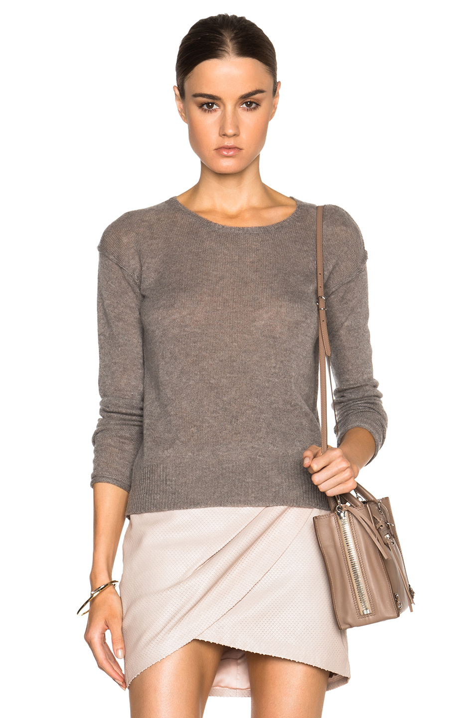 Lyst - James Perse Cashmere Crewneck Sweater in Brown