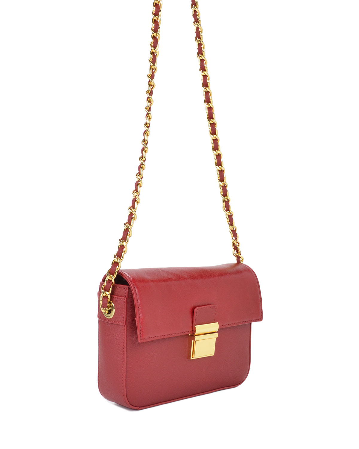 Badgley mischka Valentina Saffiano Handbag in Red | Lyst