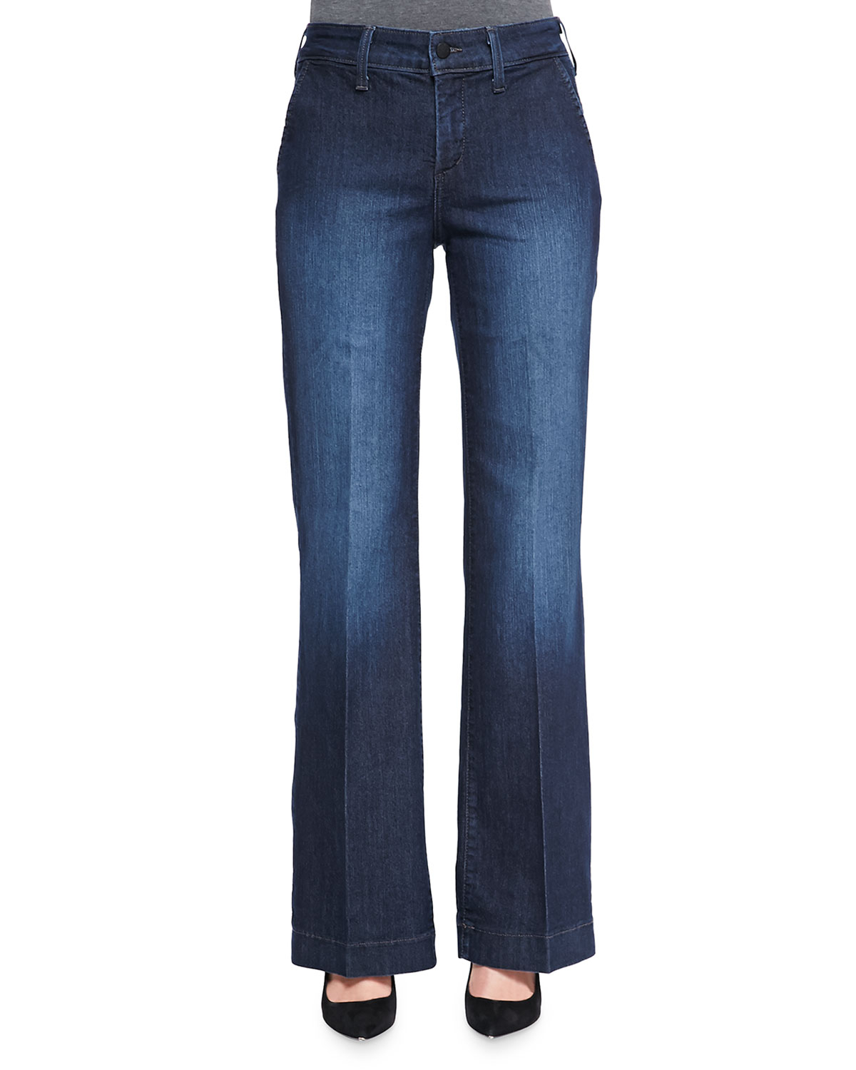 Nydj Wynonna Wideleg Trouser Jeans Petite in Blue (LA CRESCENTA) | Lyst