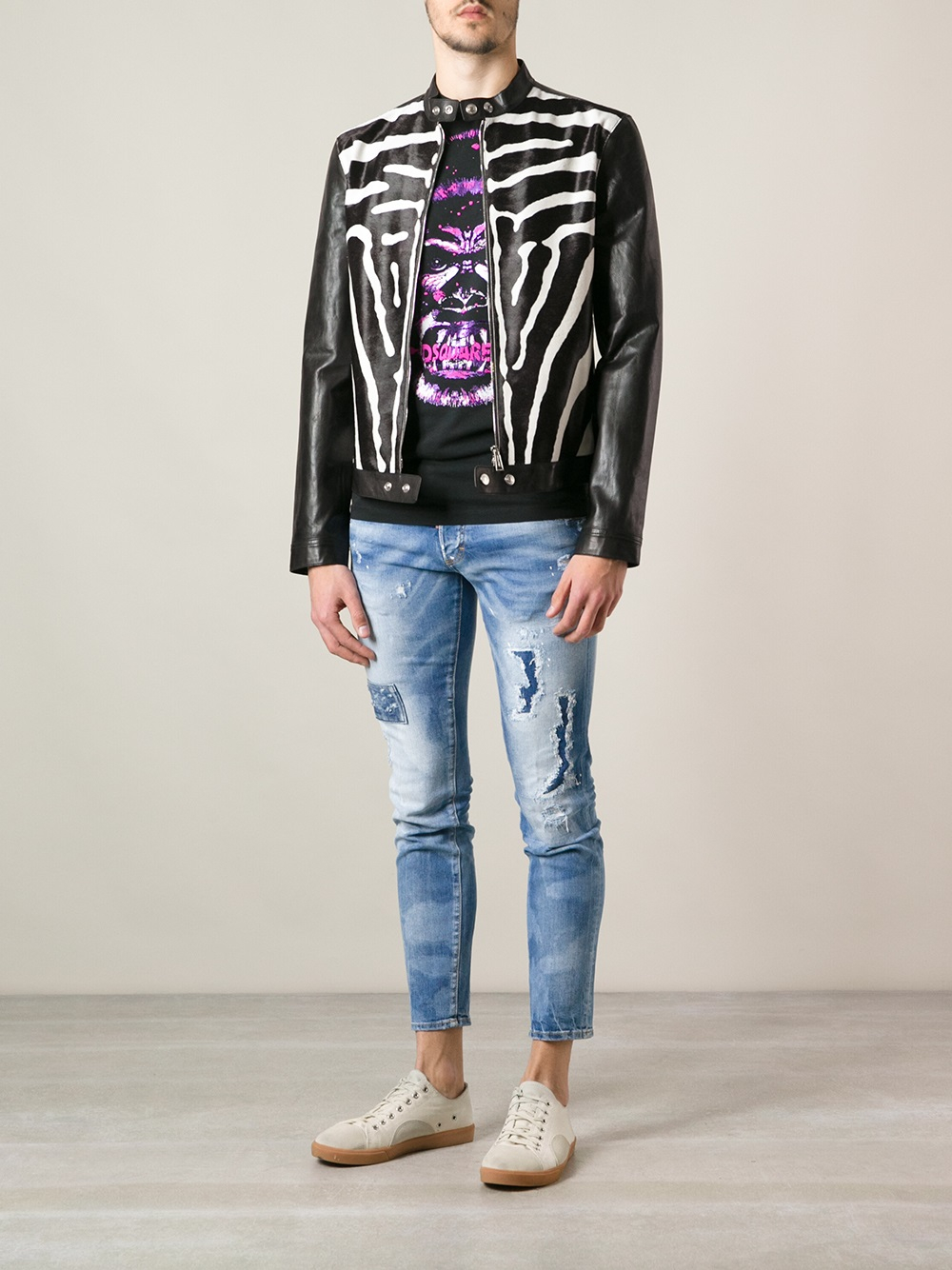 Lyst DSquared² Zebra Jacket in Black for Men