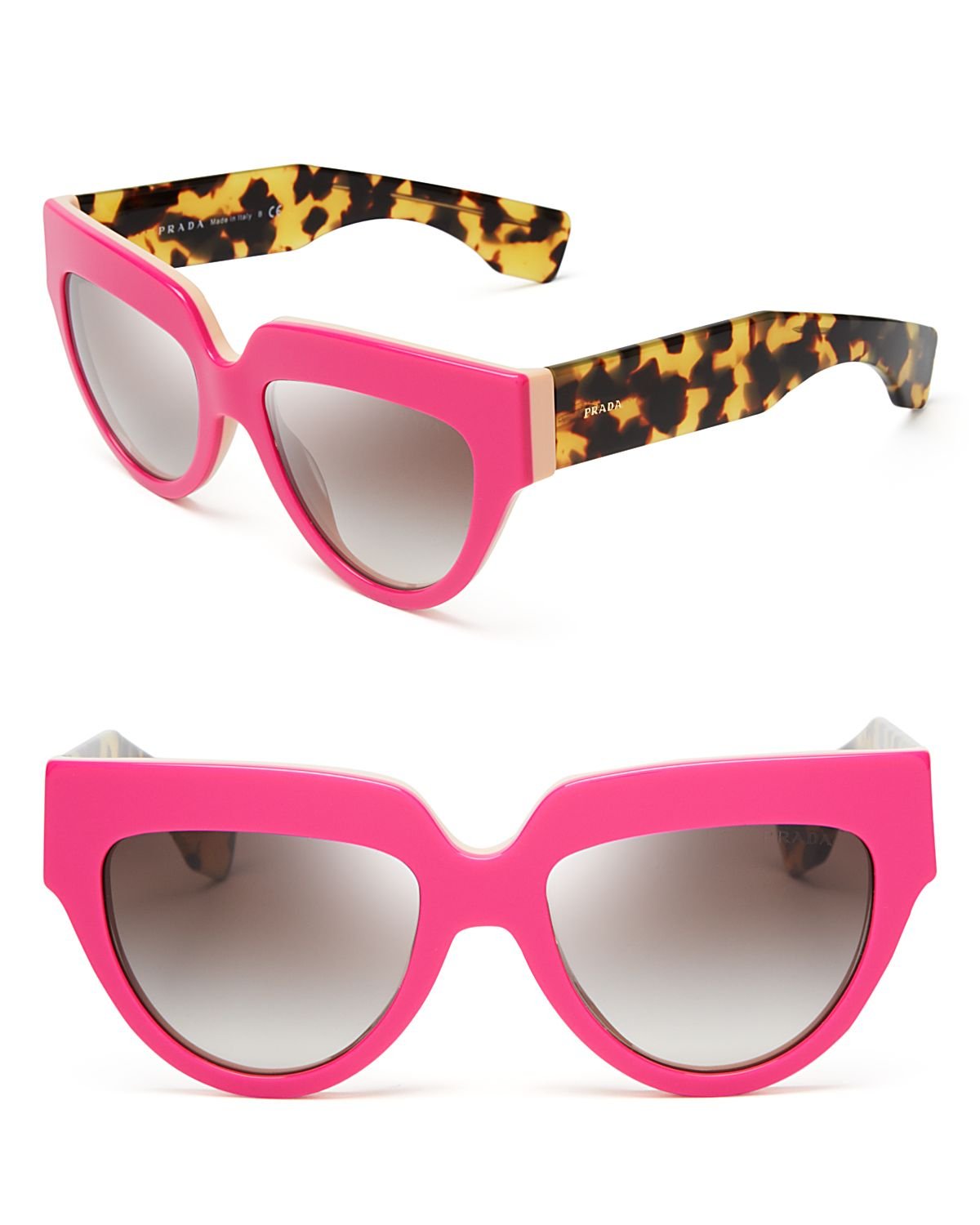 Prada Two Tone Cat Eye Sunglasses in Fuschia/Beige (Pink) - Lyst