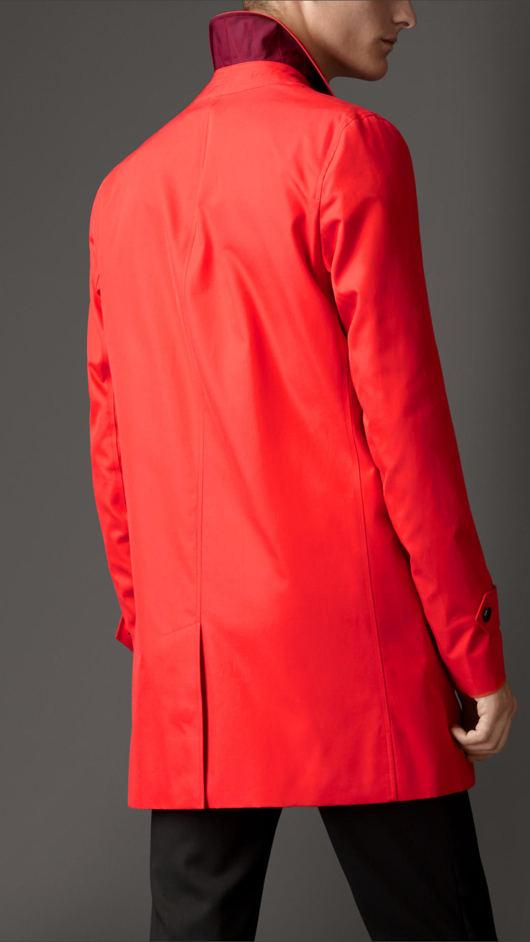 Burberry Cotton Gabardine Car Coat in Red for Men | Lyst