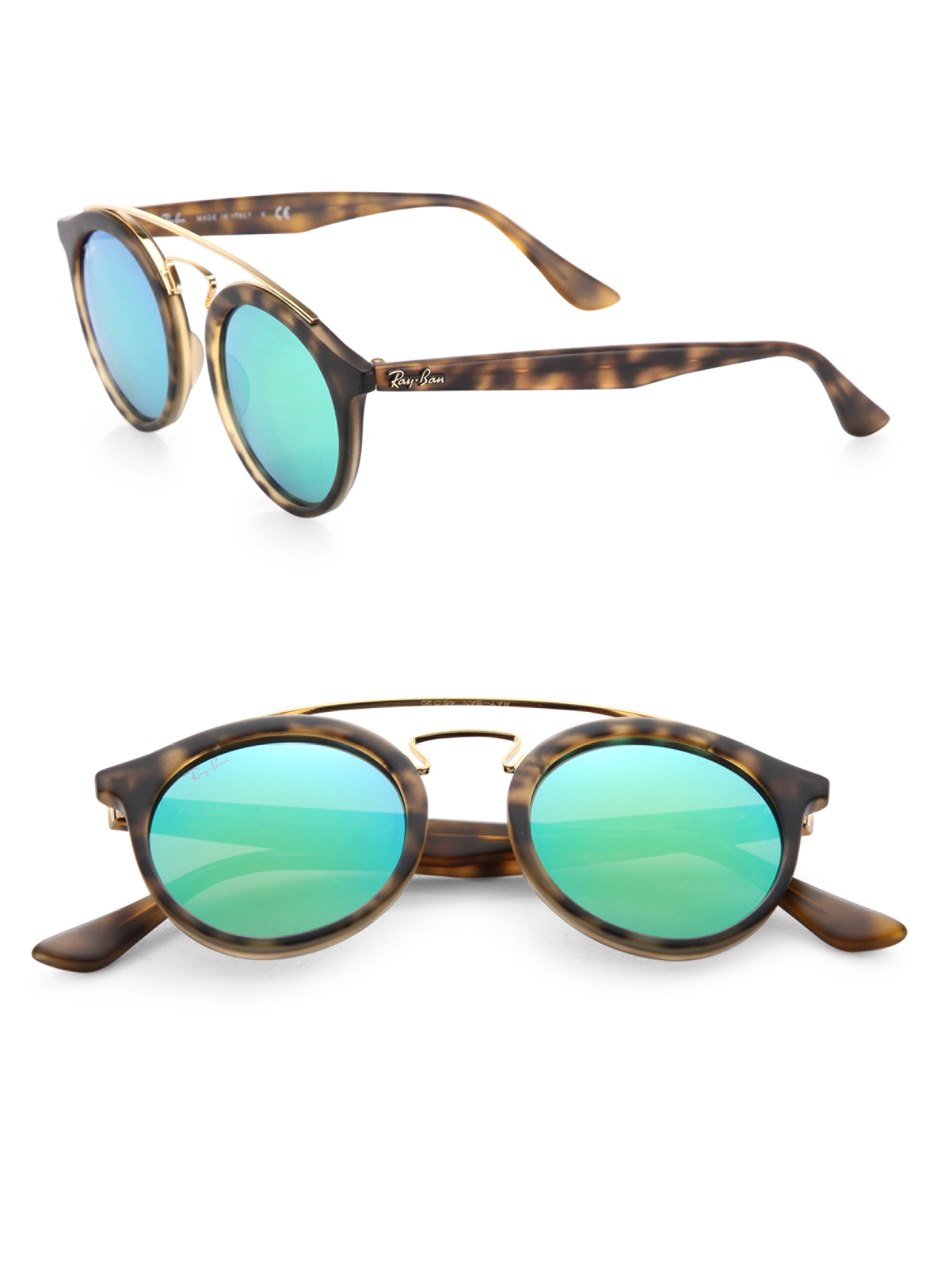 ray ban green havana 46mm gatsby mirrored sunglasses green product 0 214524264 normal