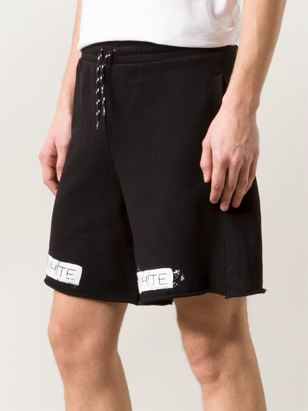 Lyst Off White Co Virgil Abloh Striped Cotton Shorts In Black For Men