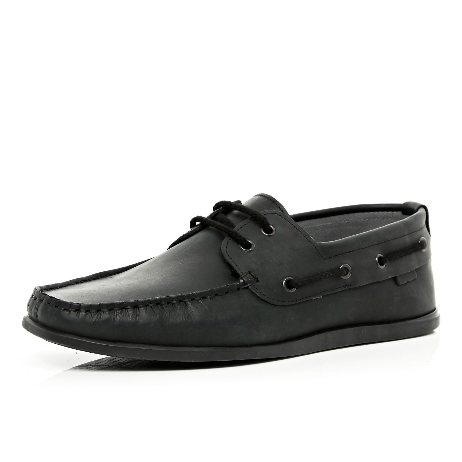 River island Black Boat Shoes in Black for Men | Lyst