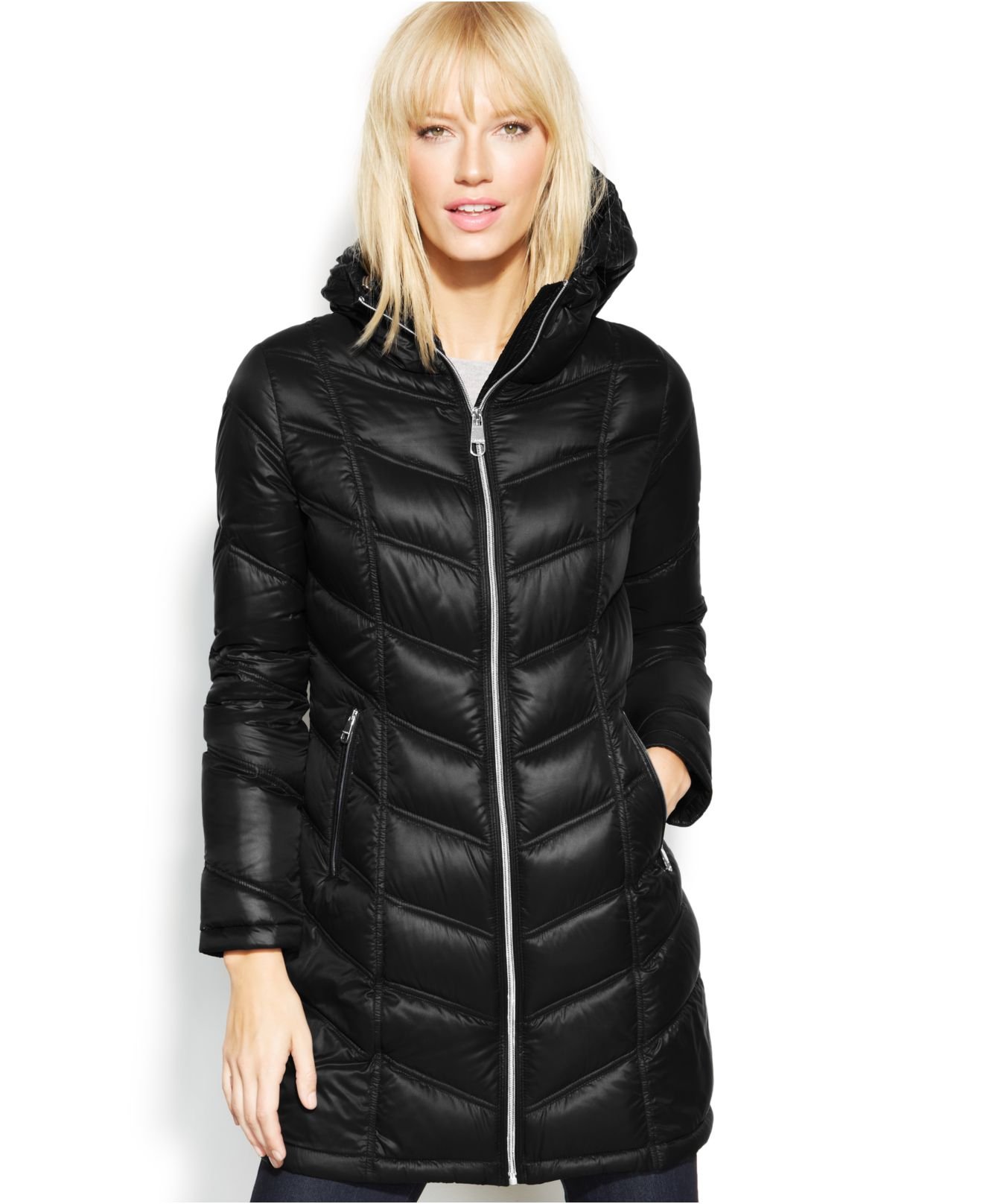 Calvin klein Quilted Down Packable Puffer Coat in Black | Lyst