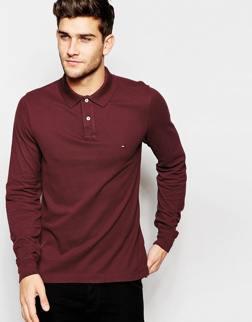 burgundy tommy hilfiger t shirt