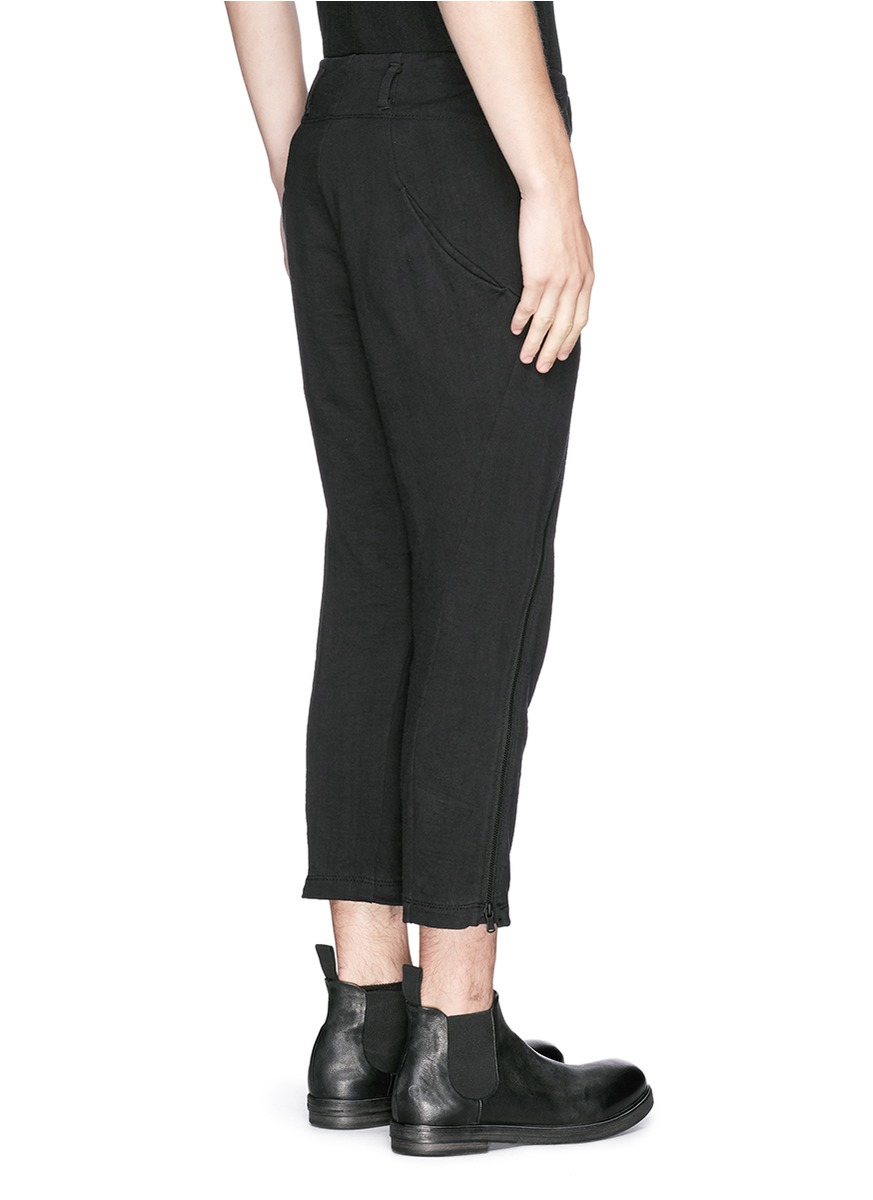 The Viridi-anne Double Zip Front Drop Crotch Pants in Black for Men - Lyst