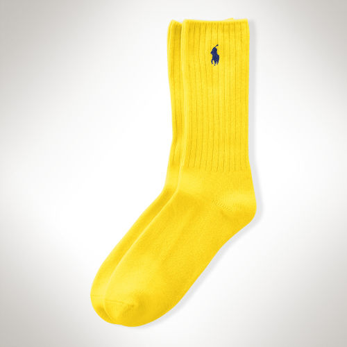 Polo ralph lauren Cottonblend Crew Socks in Yellow for Men Lyst