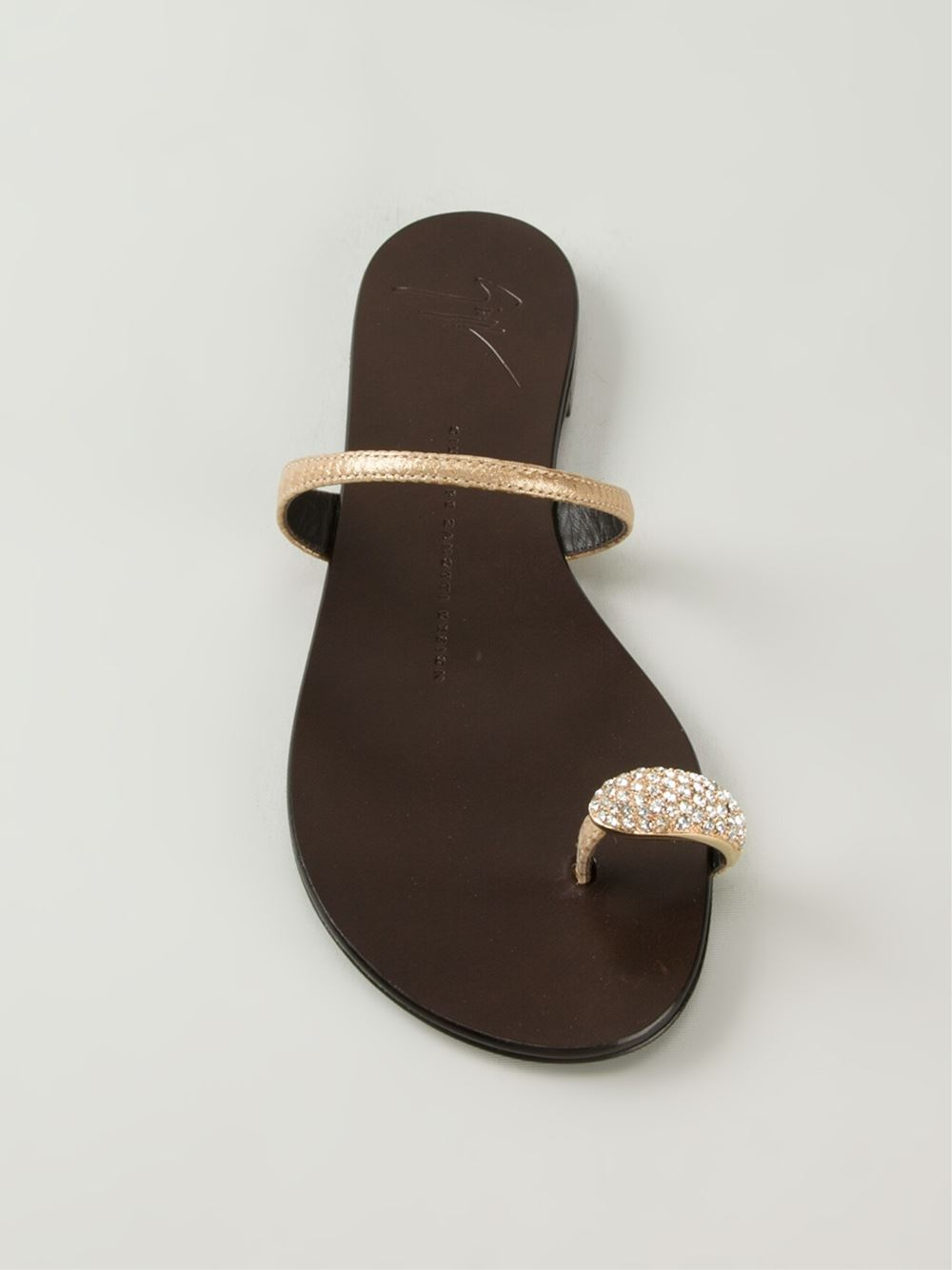 Giuseppe Zanotti Toe Strap Sandals in Gold (metallic) | Lyst