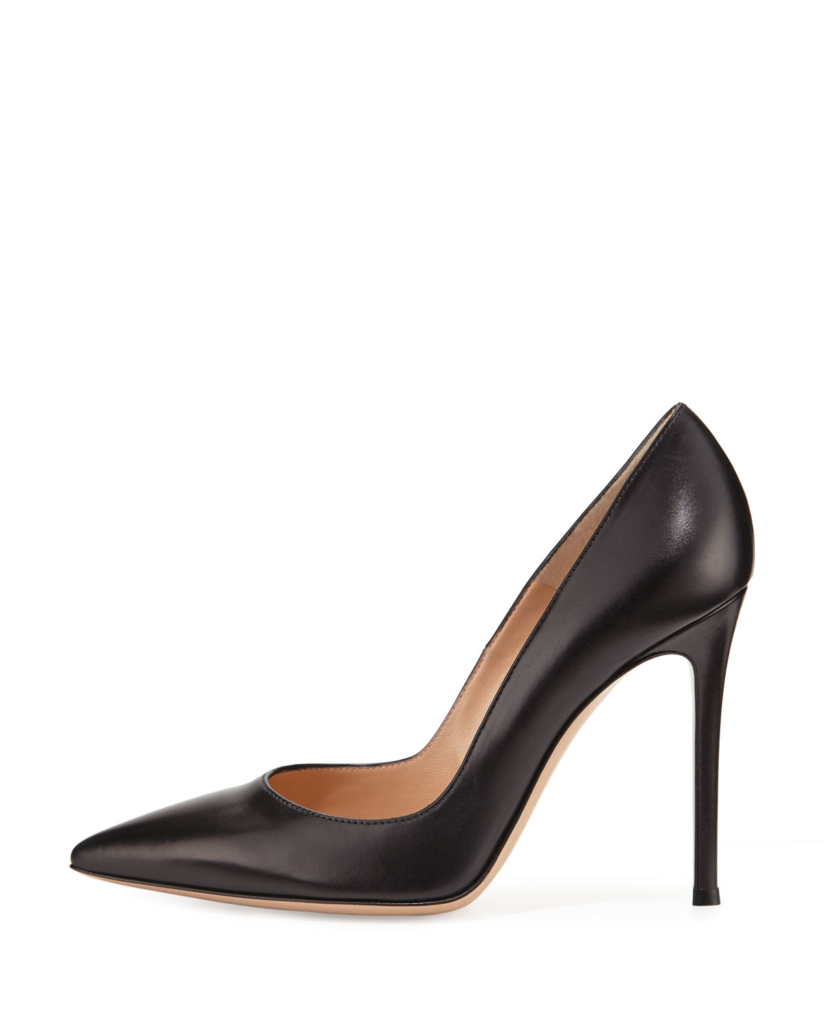 Lyst - Gianvito rossi Leather Pointed-Toe Pumps in Black
