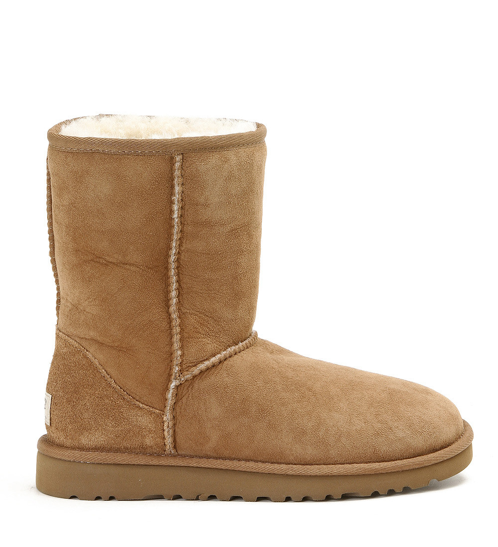 Ugg Classic Short Leather Ankle Boots in Brown (MARRONE) | Lyst