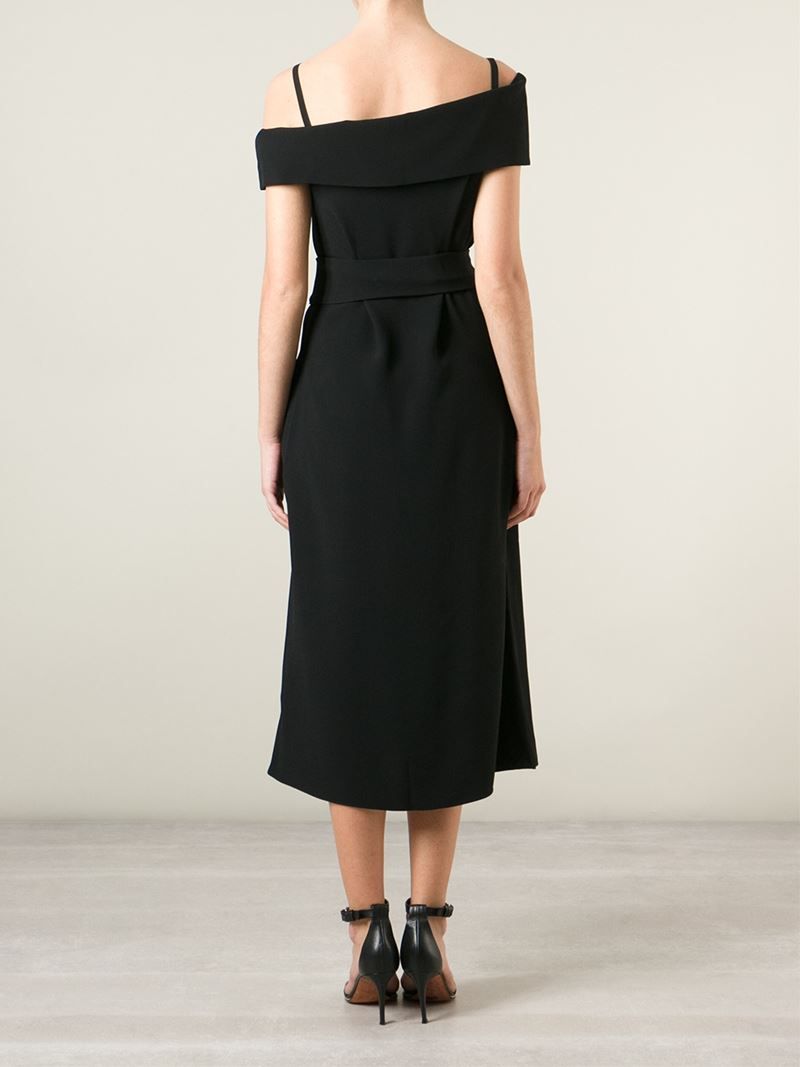 JW Anderson Off The Shoulder Band Dress in Black Lyst