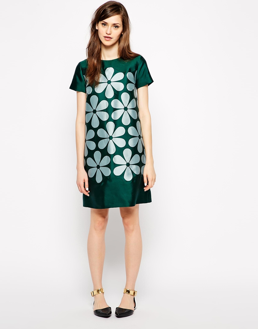 Lyst Orla Kiely Giant Snowdrop Sixties Shift Dress In Green