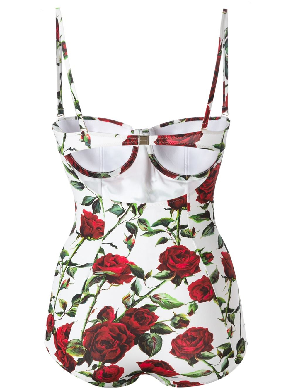 Lyst - Dolce & Gabbana Rose Print Swimsuit in White