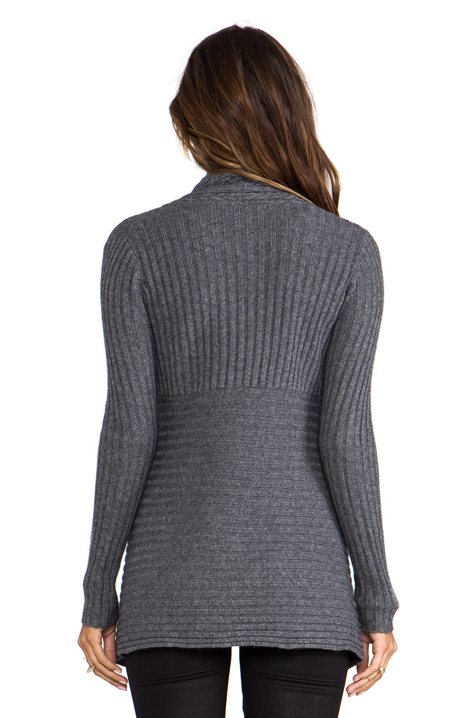 Autumn cashmere New Rib Drape with Cable in Gray in Gray | Lyst