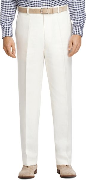 Brooks Brothers Madison Fit Ivory Linen Suit With Vest in White for Men ...